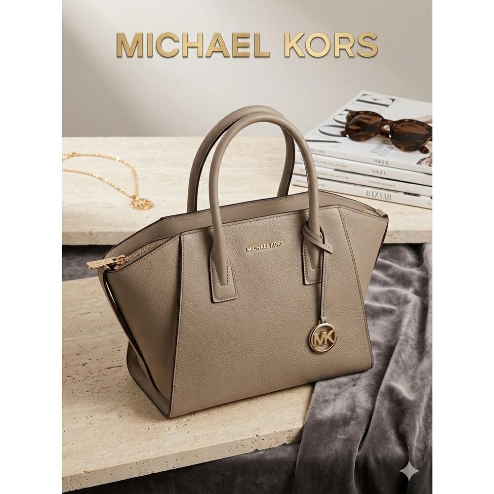 Michael Kors Avril Leather Top-Zip Satchel - Pristine